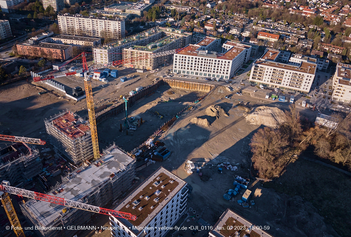 07.01.2023 - Baustelle zum Alexisquartier und Pandion Verde in Neuperlach